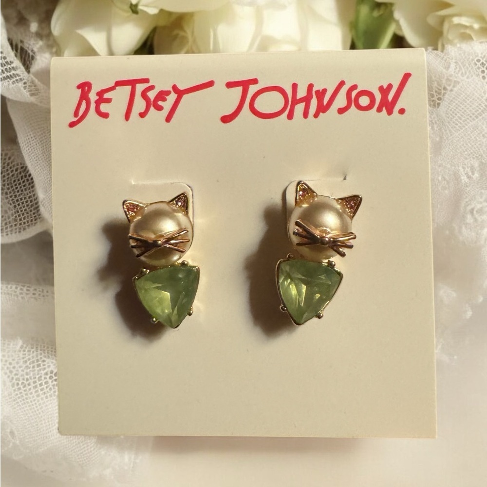 - Betsey Johnson Cat Stud Earrings (new)